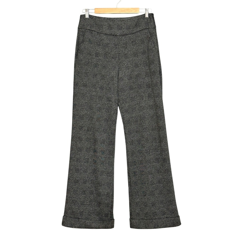 Cabi 3740L Bond Trouser Pant 8 Glen Plaid Wide Leg Cuffed Office Academia Preppy